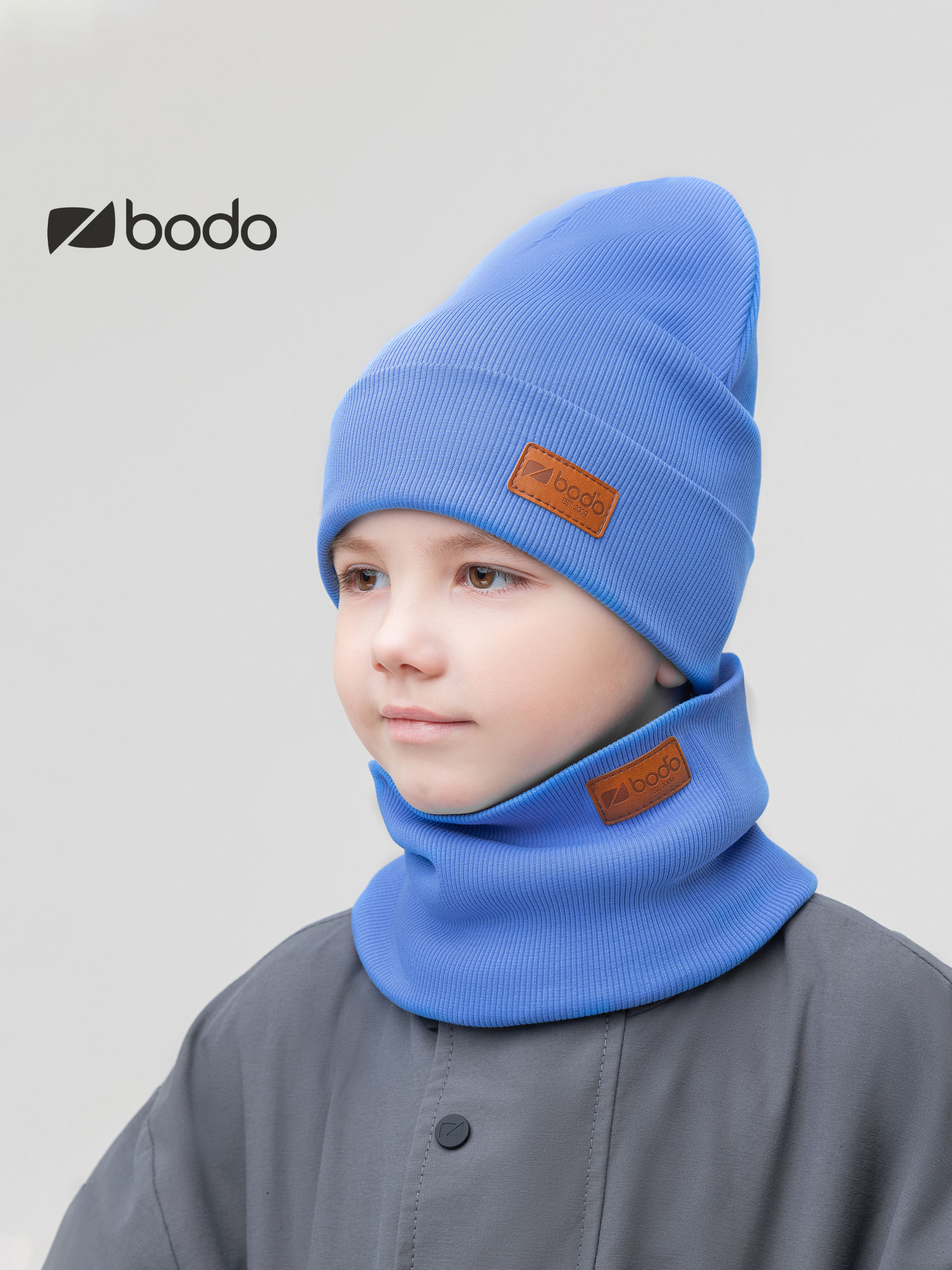 Шапка и снуд Bodo 13-201MU_светло-голубой - фото 2