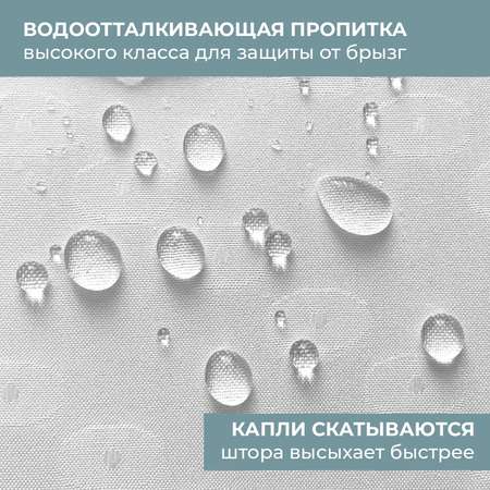 Штора для ванной комнаты VALIANT 180*180 см с подхватом