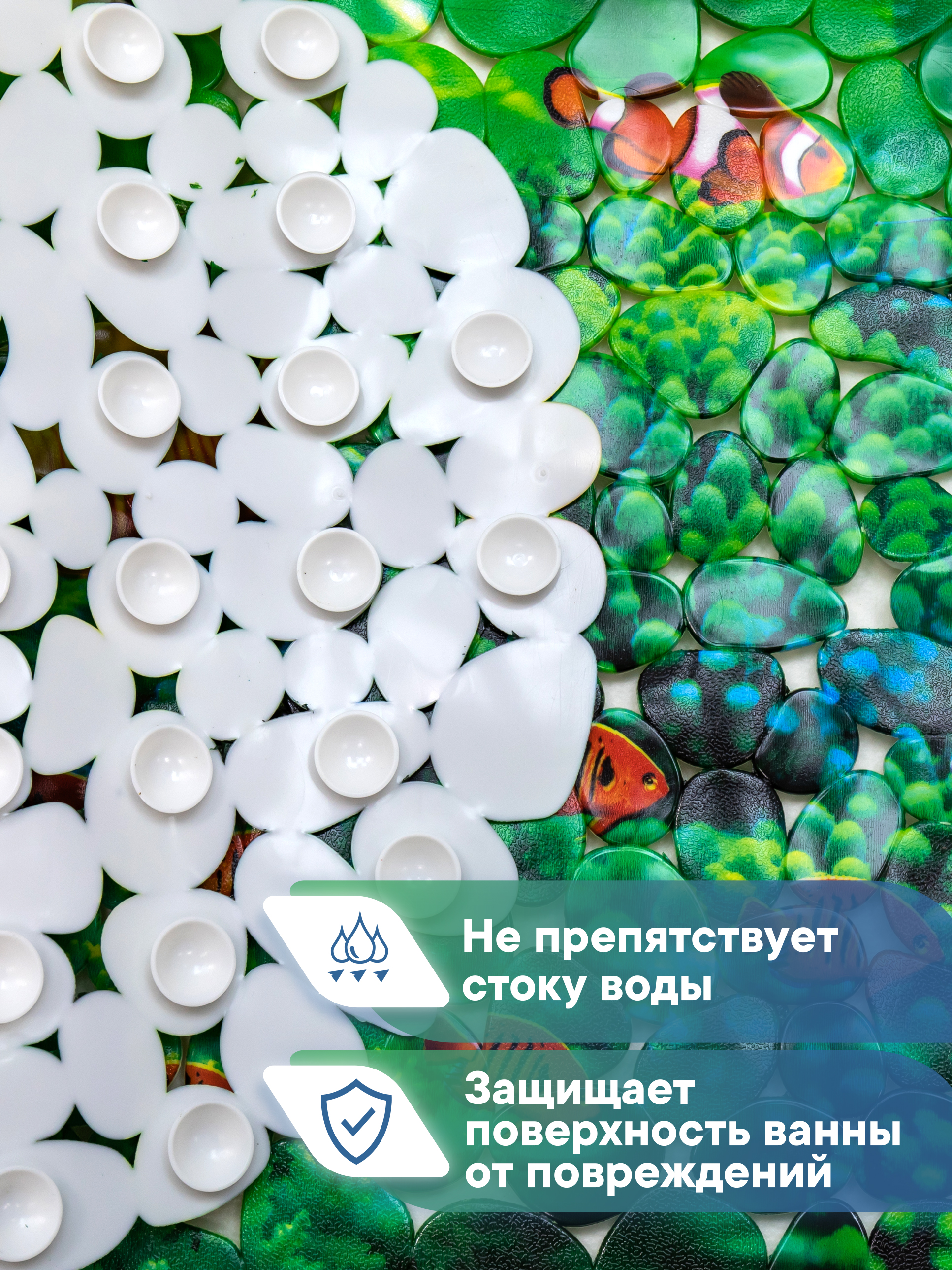 Коврик для ванной VILINA рыбки 38 x 69 см - фото 4