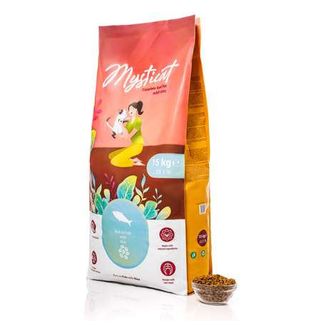 Корм сухой MYSTICAT с рыбой и рисом 15 кг