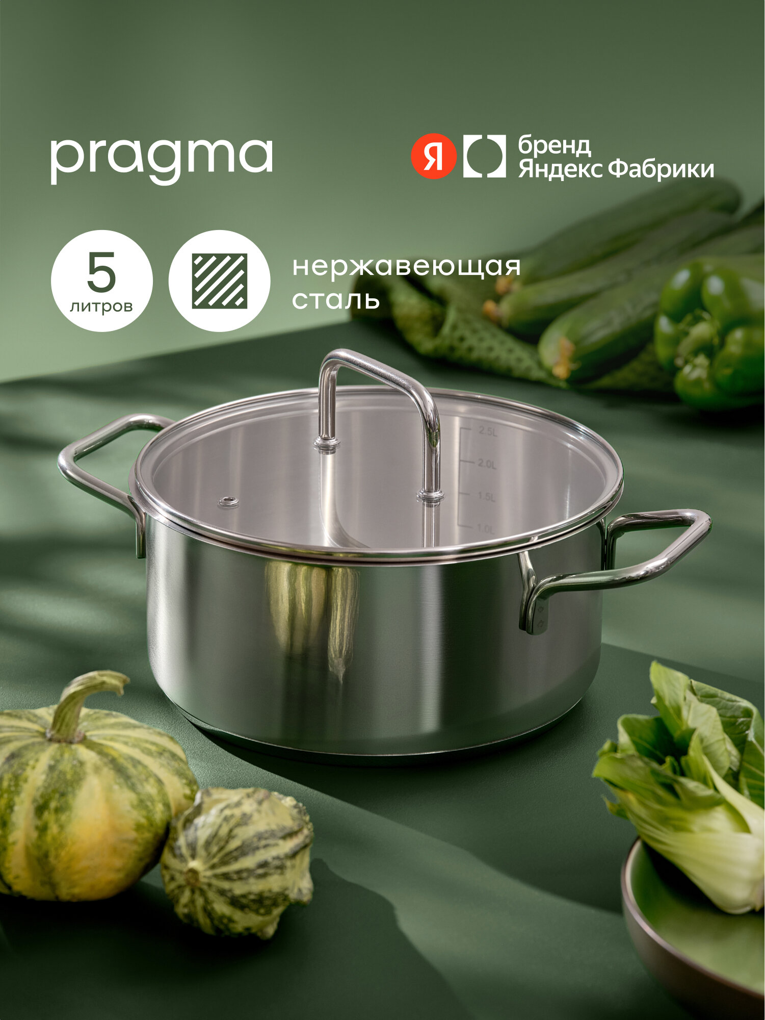 Кастрюля Pragma Folag 5 л - фото 1