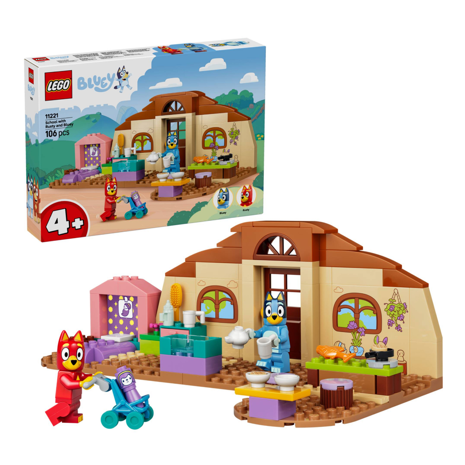 Конструктор LEGO Bluey Школа с Расти и Блуи 106 дет. - фото 1