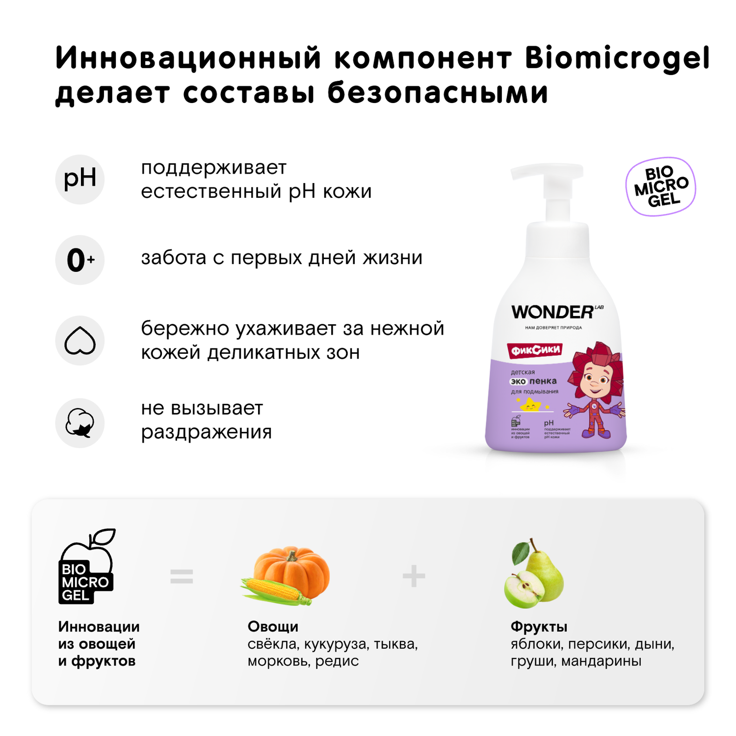 Эко пенка для подмывания WONDER Lab детская 450мл - фото 2