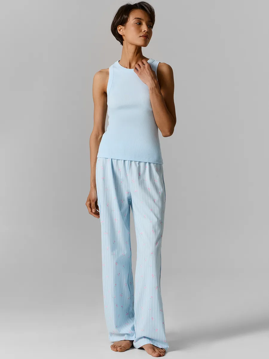 Пижама Mark Formelle (Марк Формэль) 592649/голубое небо +вишенки на голубой полоске - фото 1