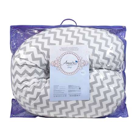 Подушка для беременных Amarobaby Уголки Серый ABDM-4001-ZS