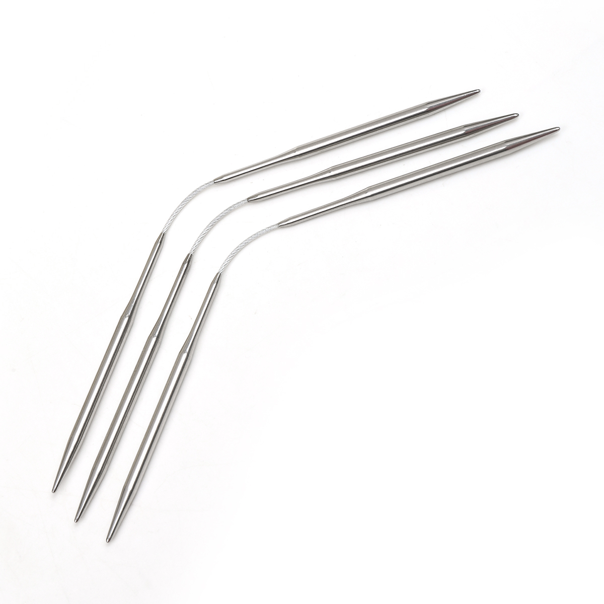 Спицы вязальные чулочные Maxwell гибкие с металлическим тросиком сталь d 4.5 мм 21 см 3 шт - фото 2