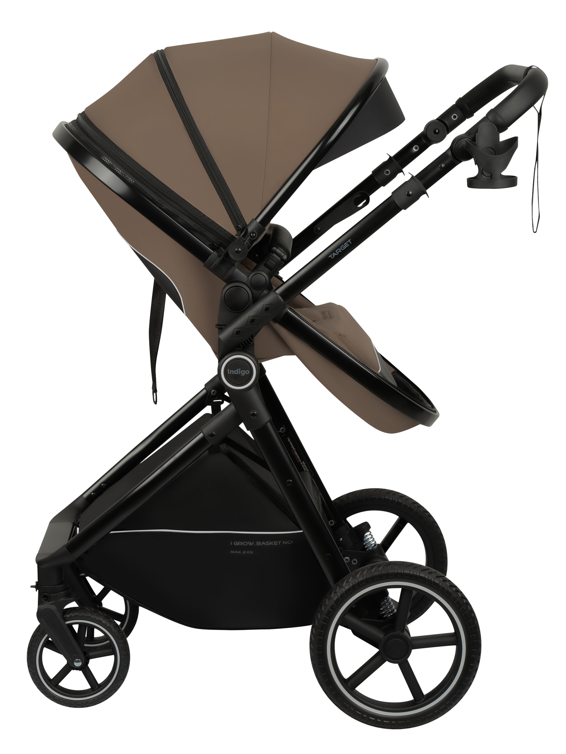 Коляска трансформер Indigo TARGET 3в1 темно-бежевый - фото 28