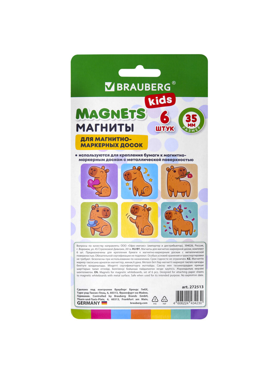 Магнит Brauberg 6 шт. - фото 7