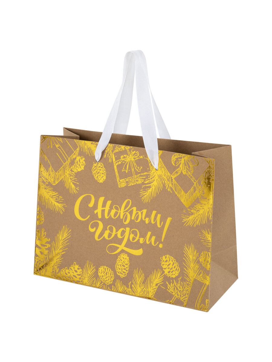 Пакет подарочный новогодний Золотая сказка пакетики для подарков и сладостей набор 4 штуки - фото 12