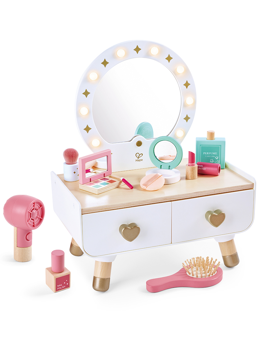 Игрушка Hape туалетный столик, фен, косметика - фото 6