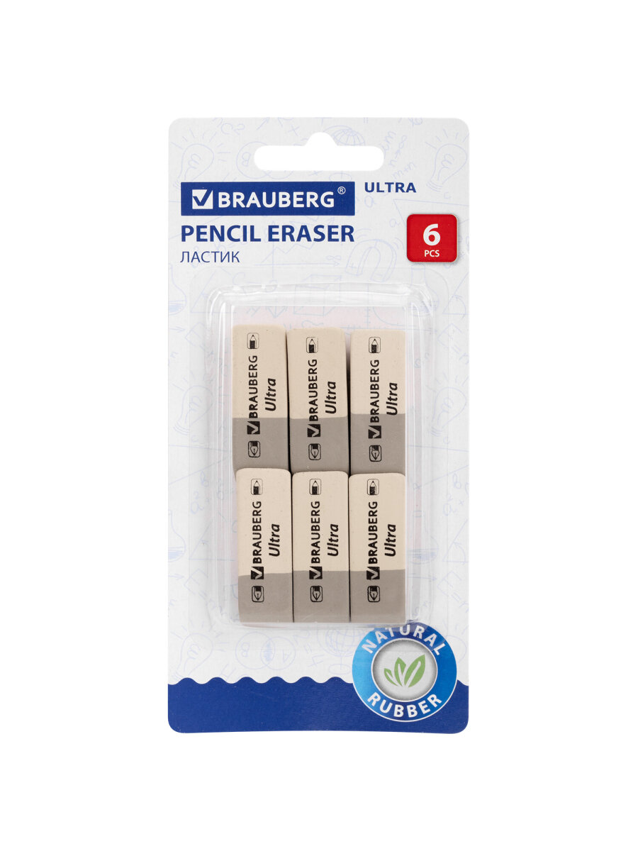 Ластик Brauberg 6 шт. - фото 7