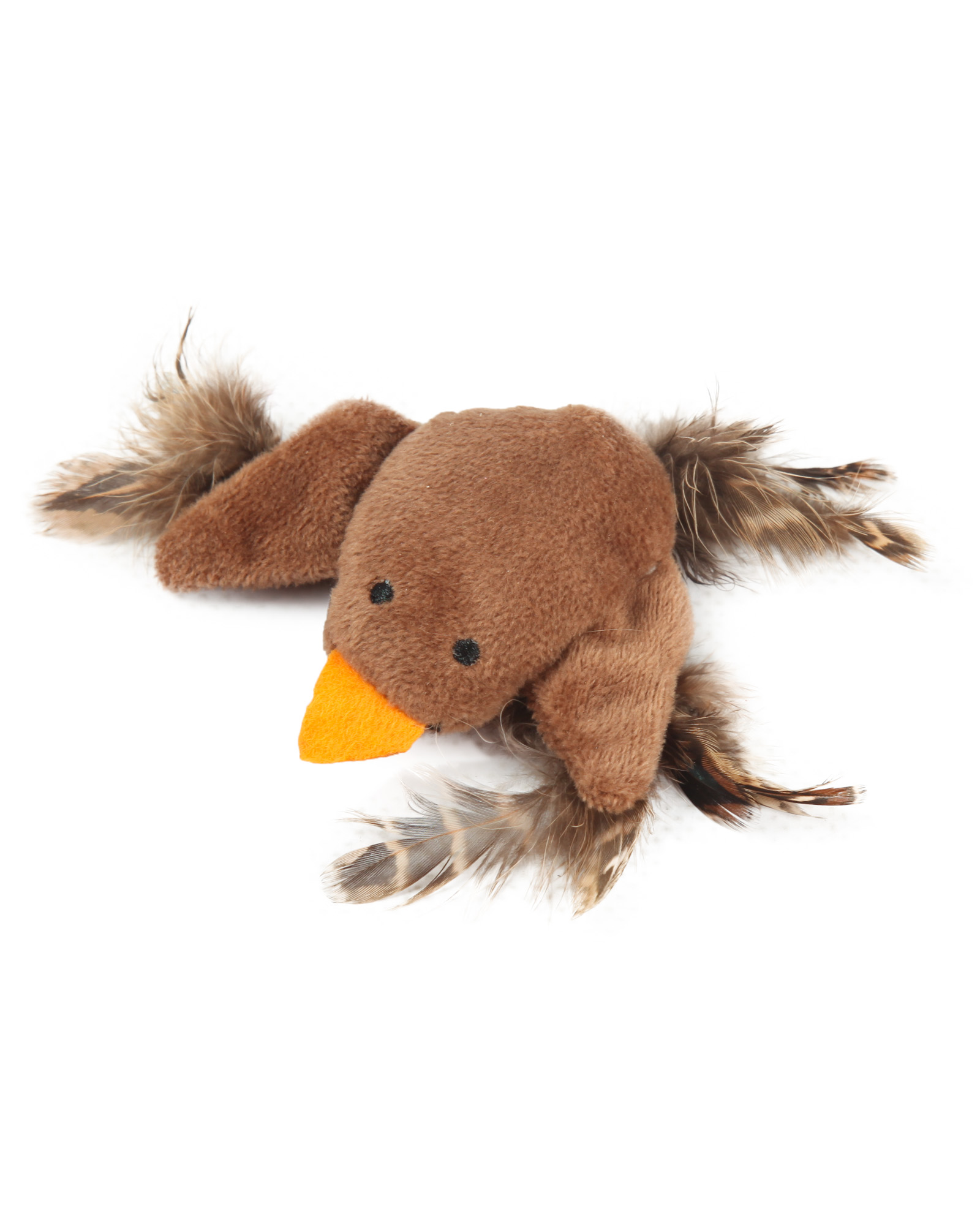 Игрушка для кошек Barbaks Птичка с натуральными перьями и кошачьей мятой 14*13см - фото 1