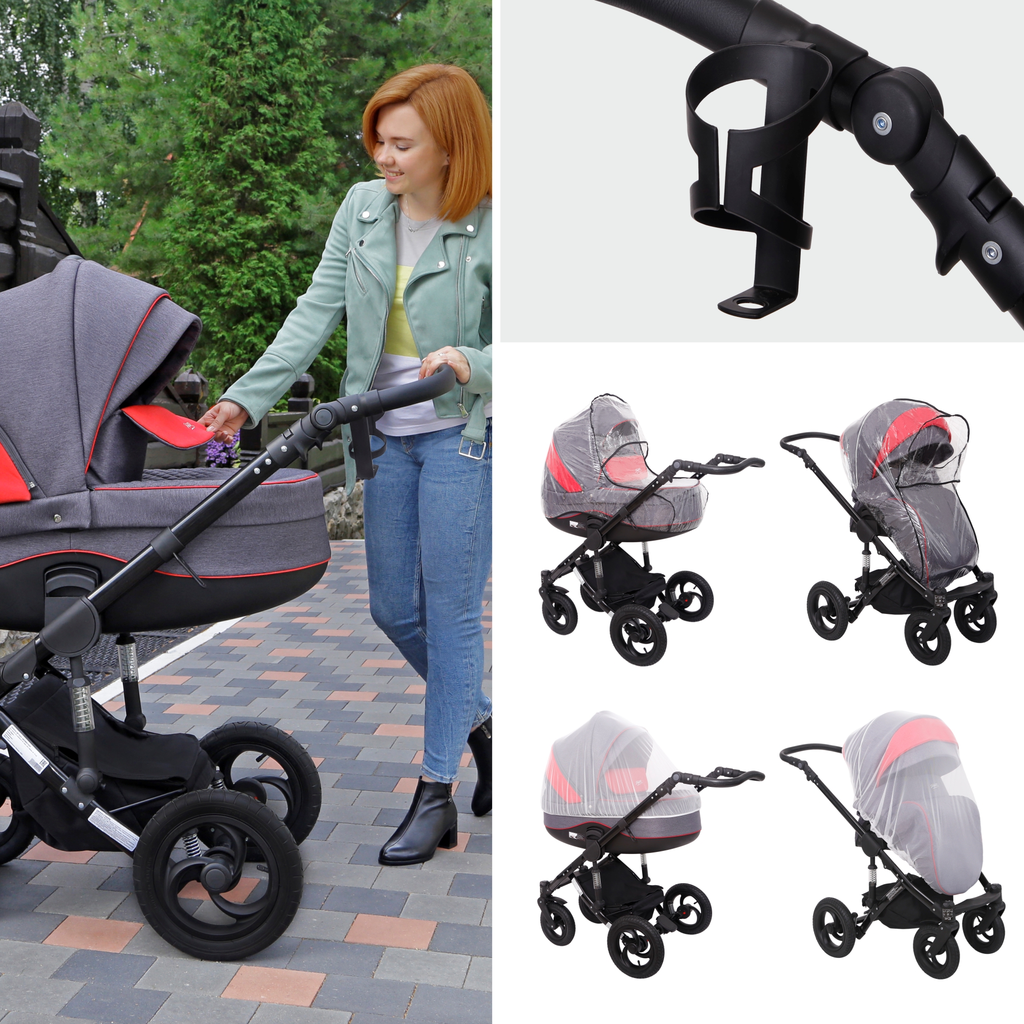 Коляска 2в1 SIGER Alba серый - фото 19