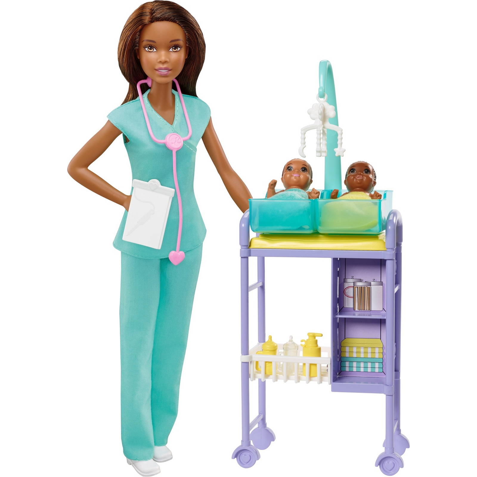 Кукла модельная Barbie Кем быть? Детский доктор Брюнетка DHB63/GKH24 - фото 1