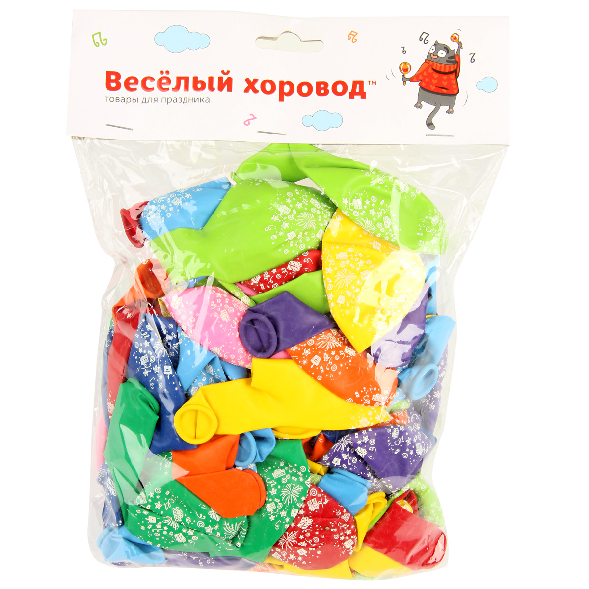 Воздушные шары Весёлый хоровод 100 штук 30 см декор Праздник - фото 1