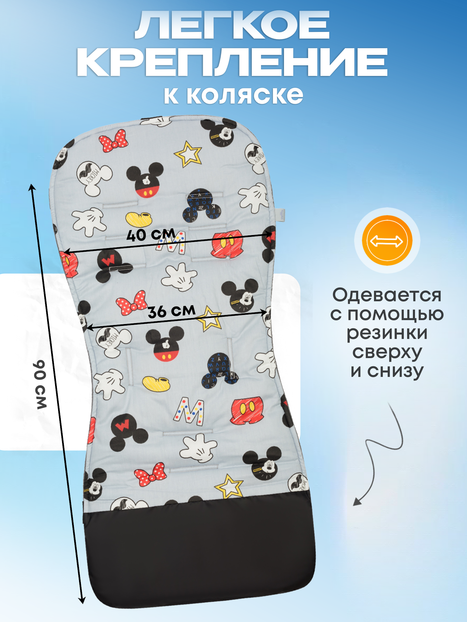 Матрас Buggykids в коляску хлопок Микки 2050/002 - фото 4