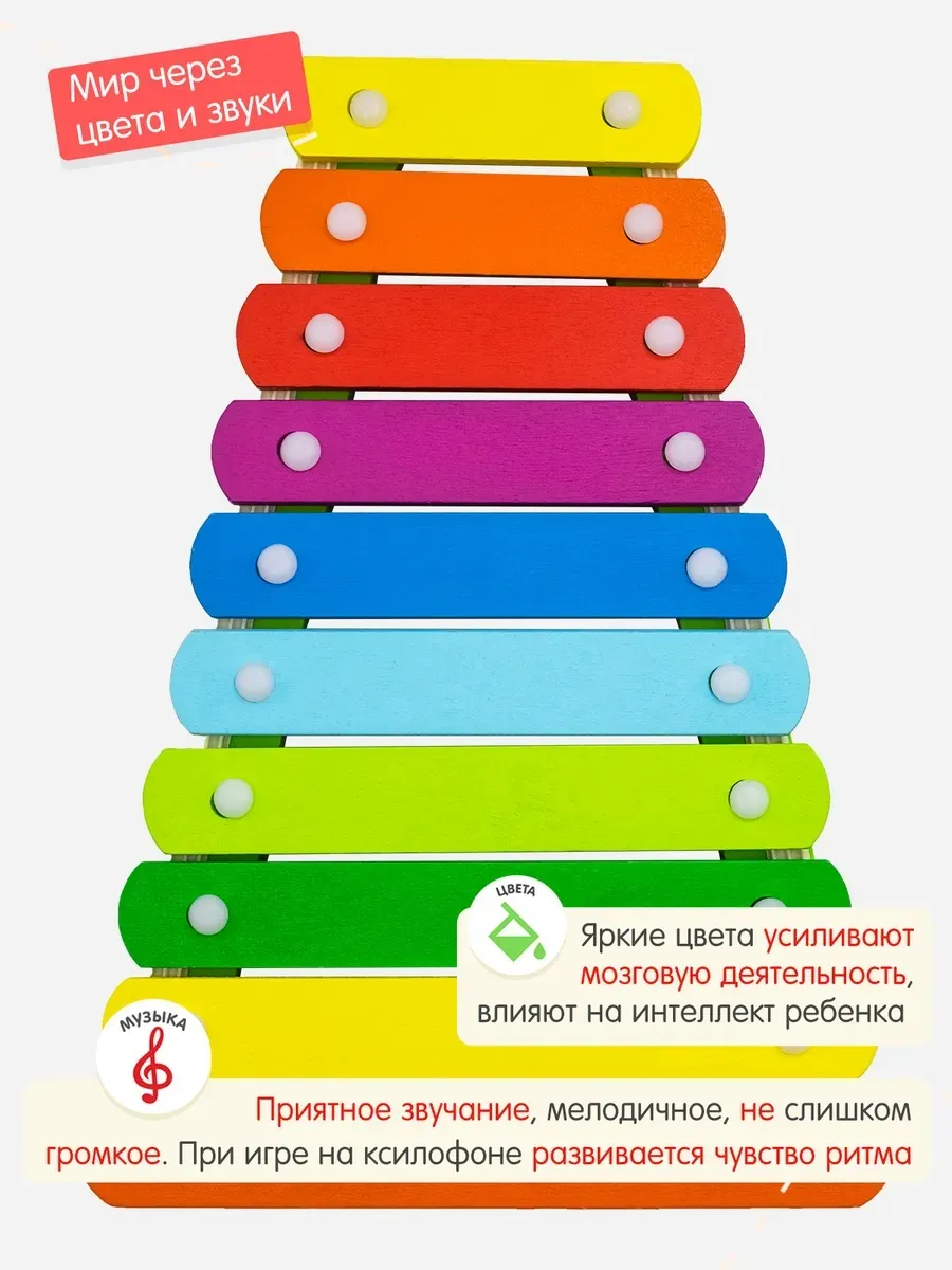Игрушка музыкальная Alatoys ксилофон в ассортименте - фото 4