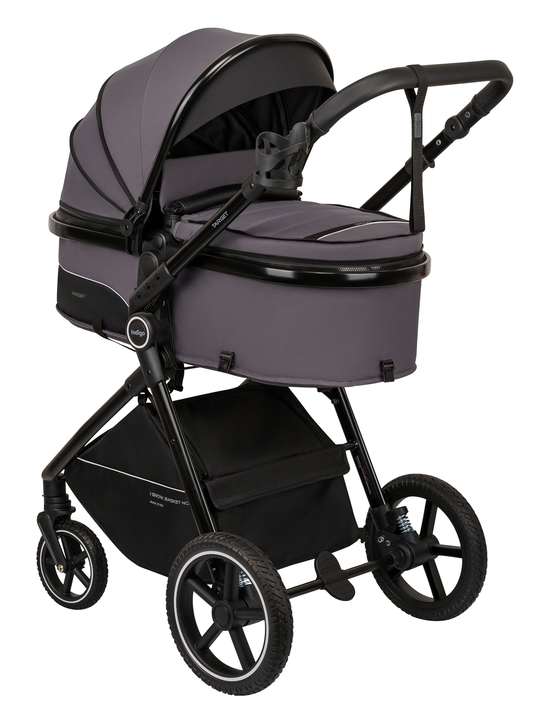 Коляска трансформер Indigo Target 3в1 серый - фото 19