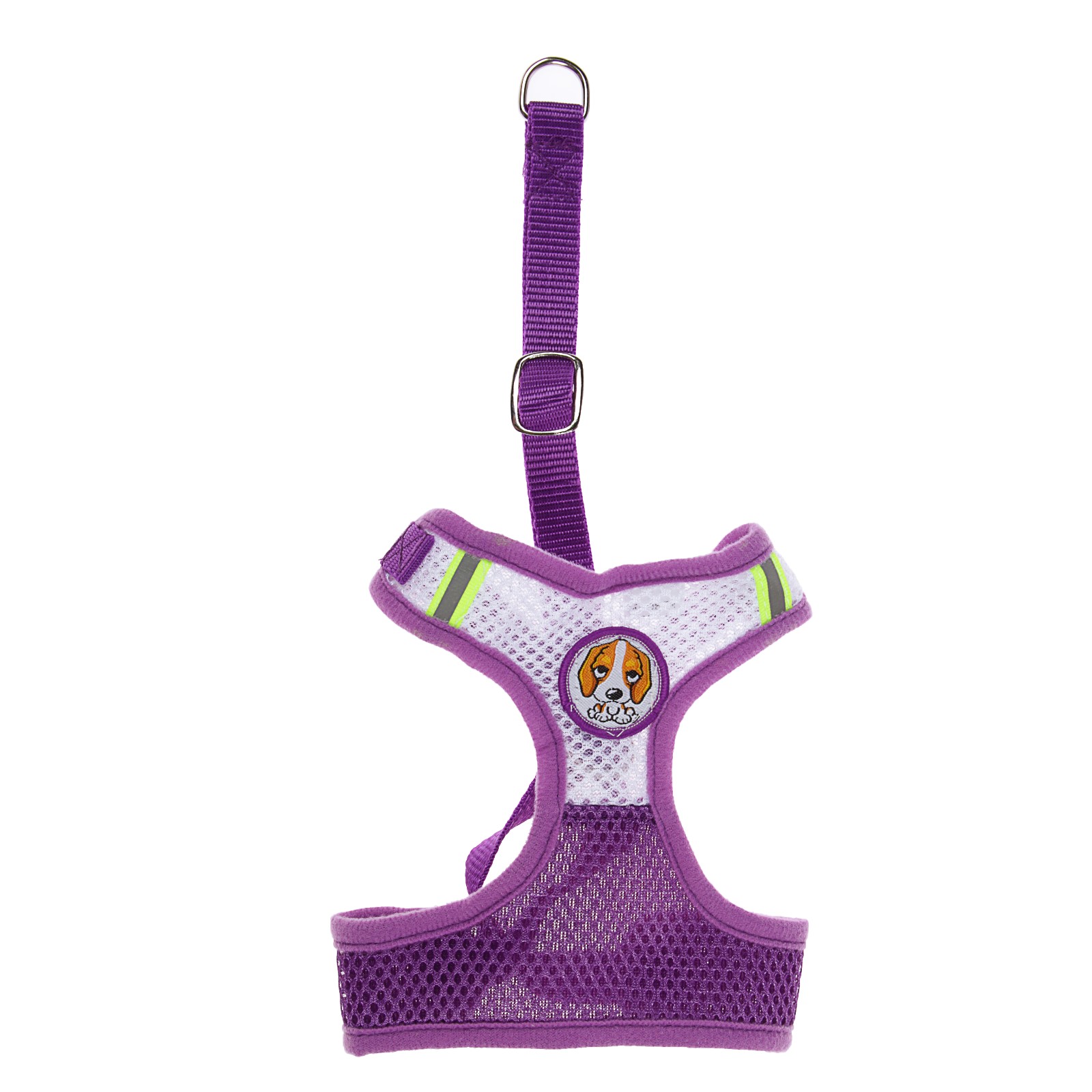 Шлейка Пижон регулируемая дышащая светоотражающая размер S фиолетовая - фото 1