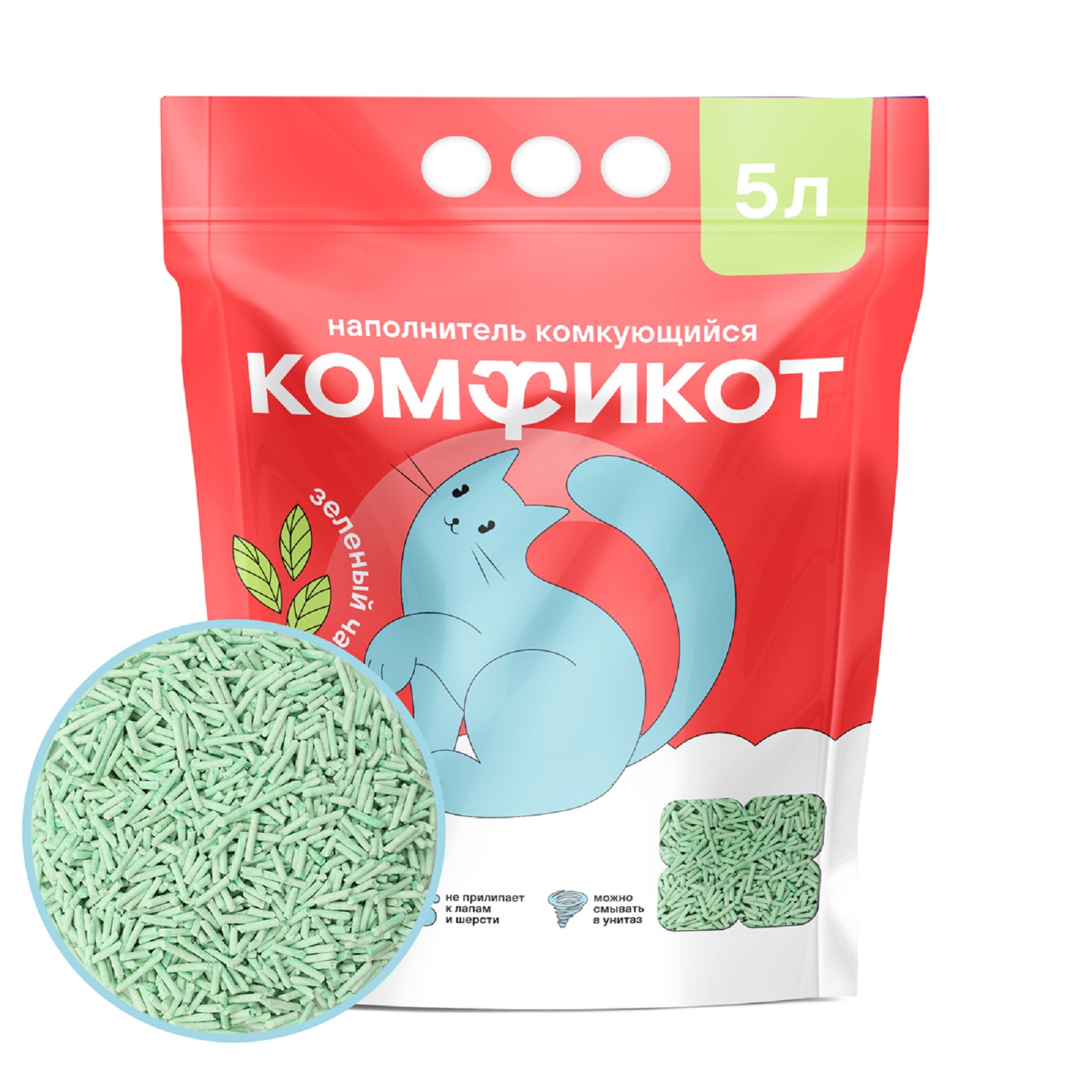 Наполнитель КОМФИКОТ 5 л впитывающий, растительный - фото 1