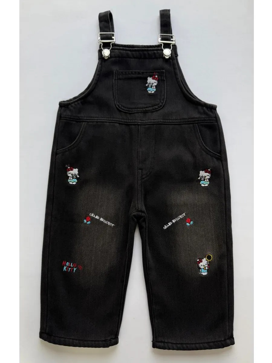 Полукомбинезон iUkoworld Джинсовый полукомбинезон детский утепленный - фото 1