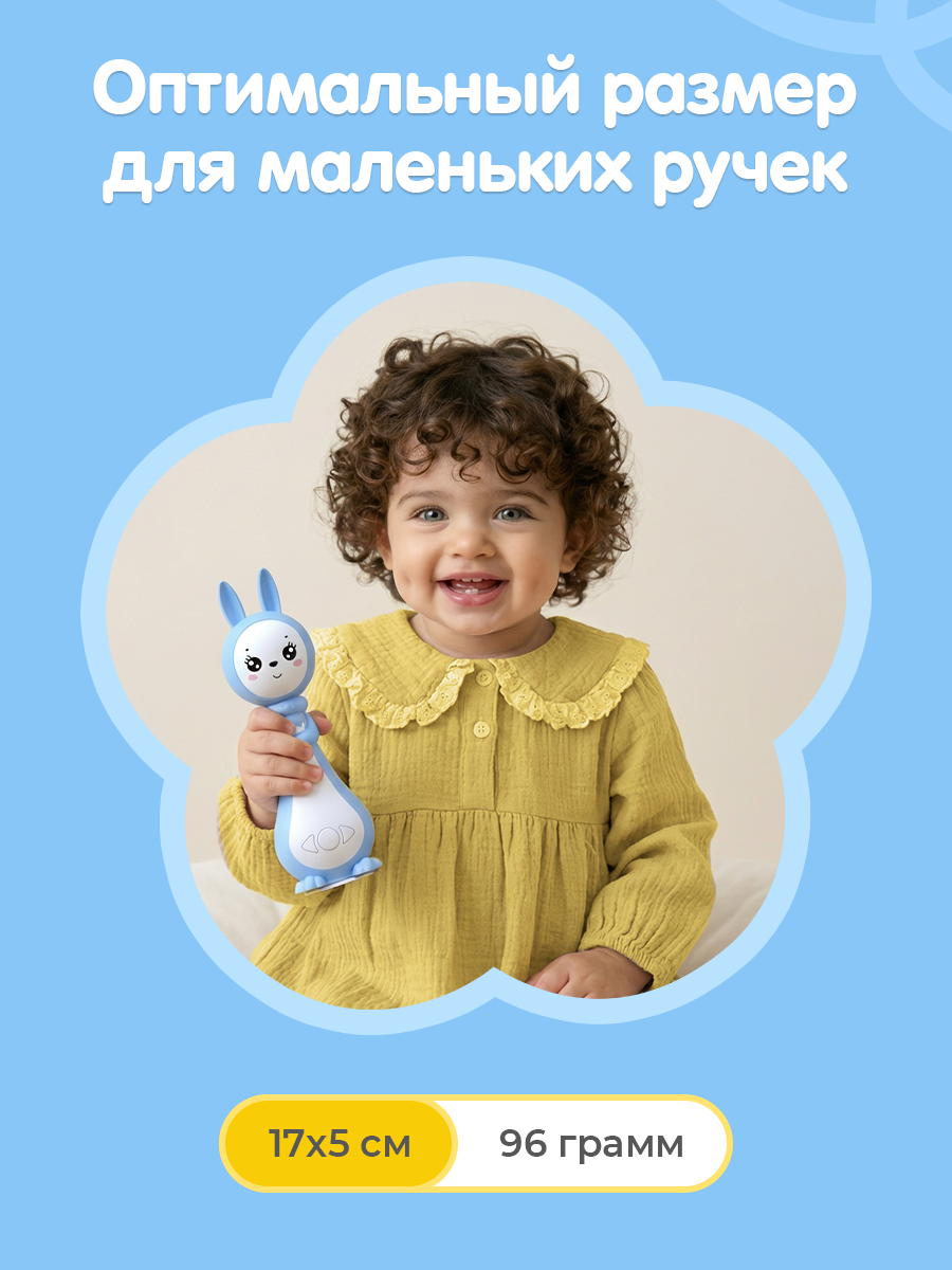 Игрушка BertToys Зайчик няня Грызушка Синий - фото 8