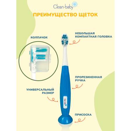 Зубная щетка классическая Clean-baby от 0 лет