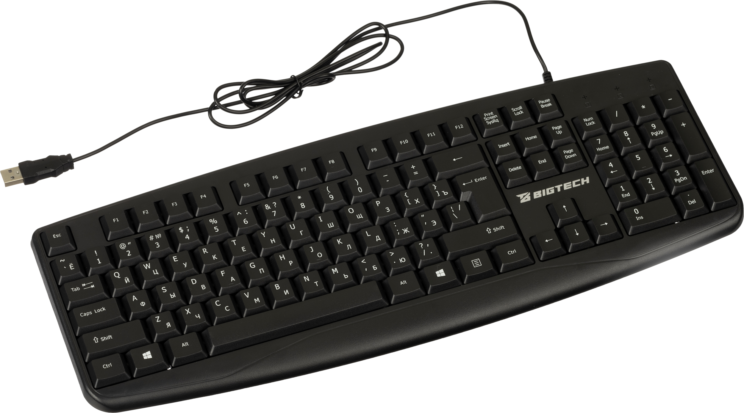 Клавиатура E-KB721 черная, USB, 104кн BT-JKB-003/E-KB721 - фото 4