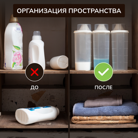 Контейнер для хранения порошка Палитра Уюта кондиционера и геля 2 шт по 2200мл