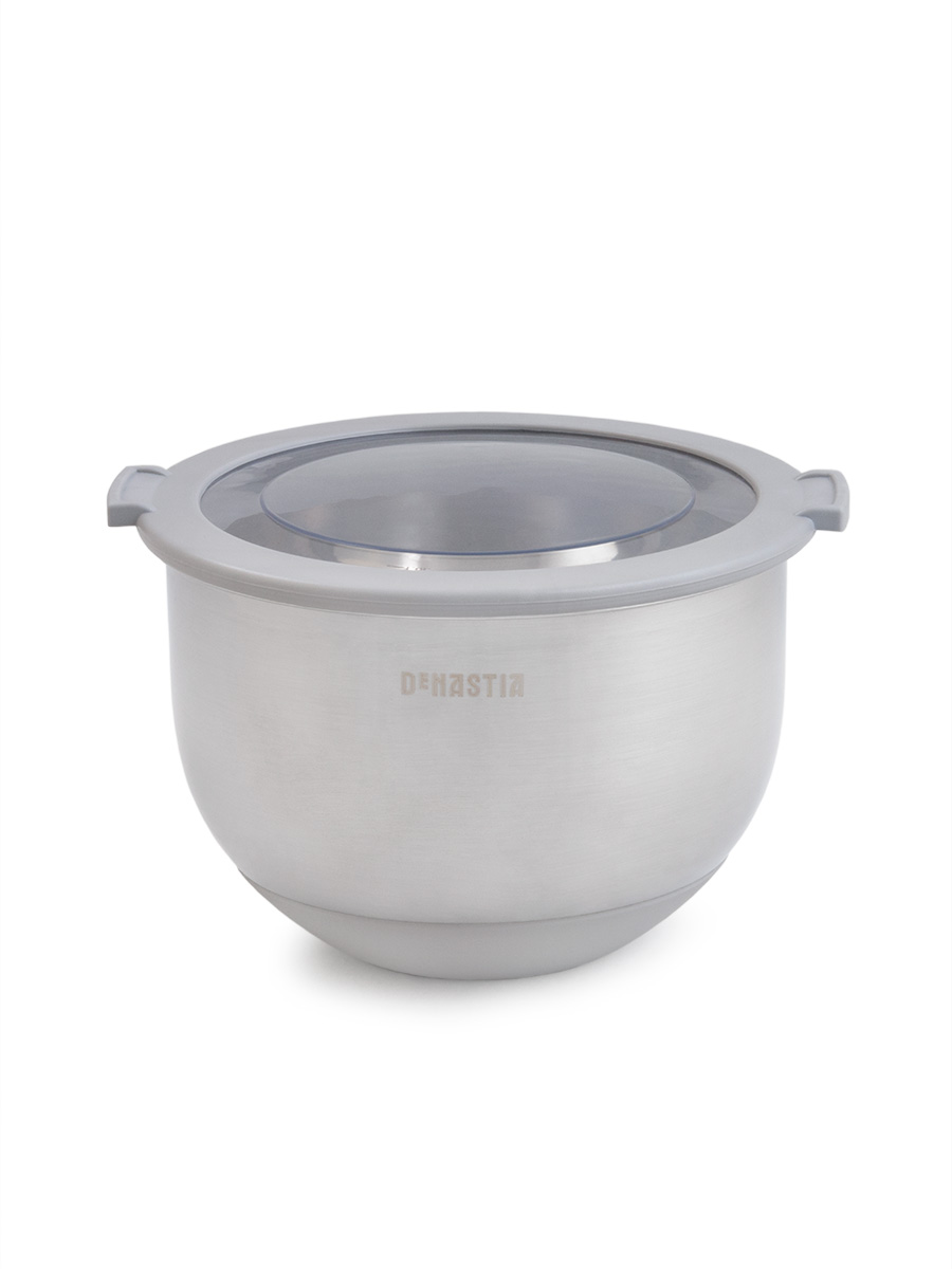 Миска DeNASTIA с прозрачной крышкой 1.5 л нерж.сталь серый A000337 - фото 7