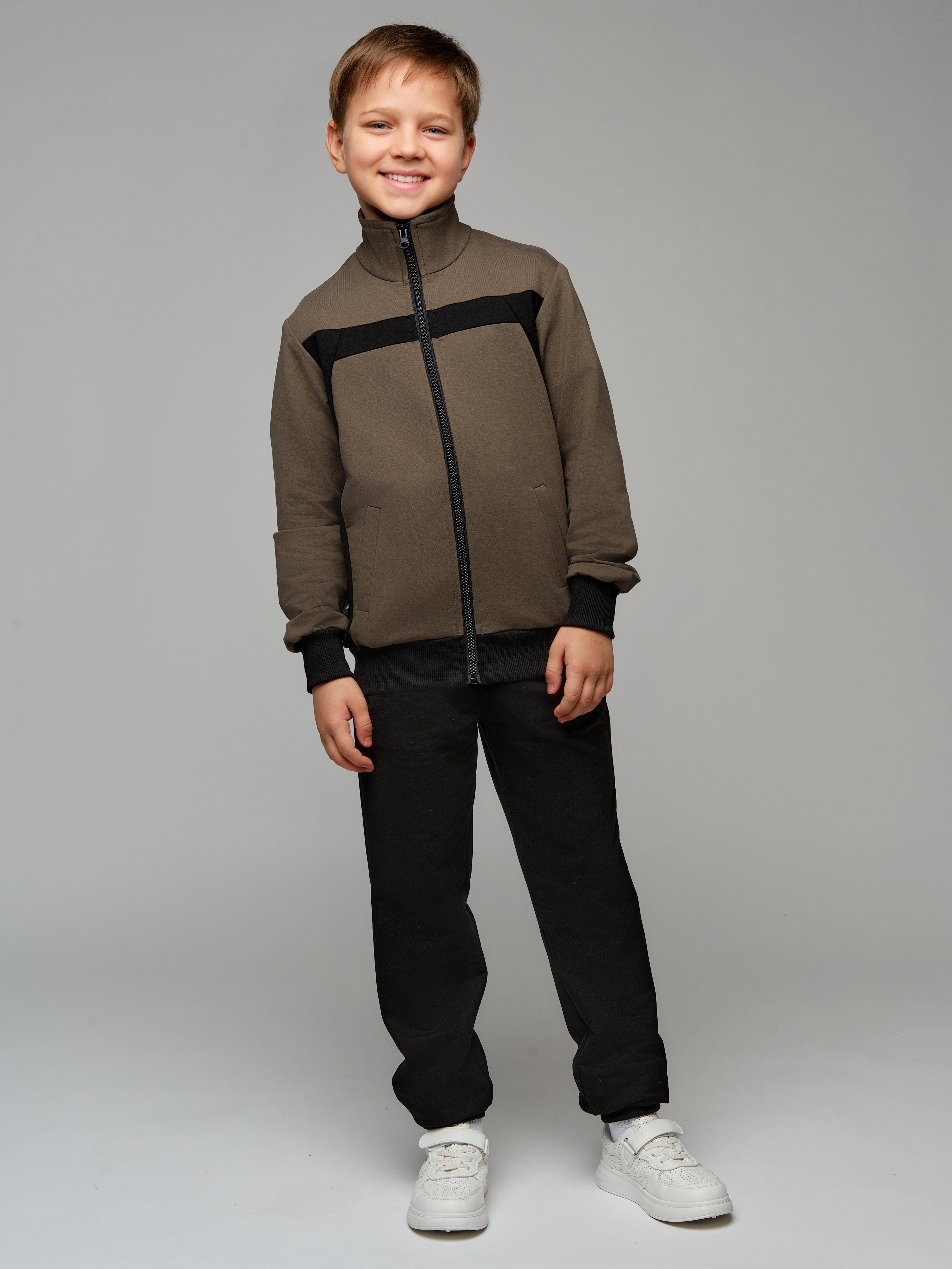 Спортивный костюм RODOS М-324д/черный_хаки - фото 1