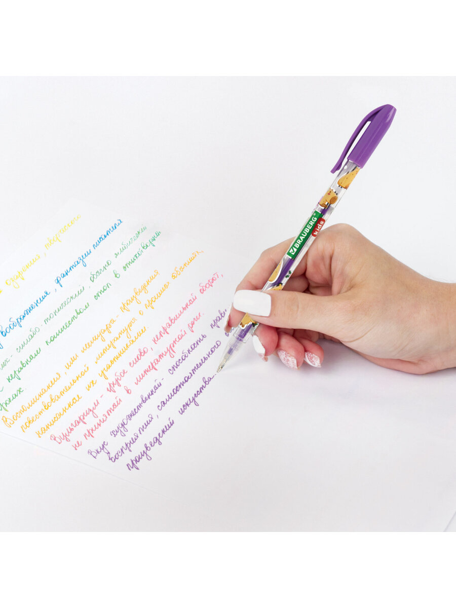 Ручка гелевая Brauberg 6 шт. - фото 10