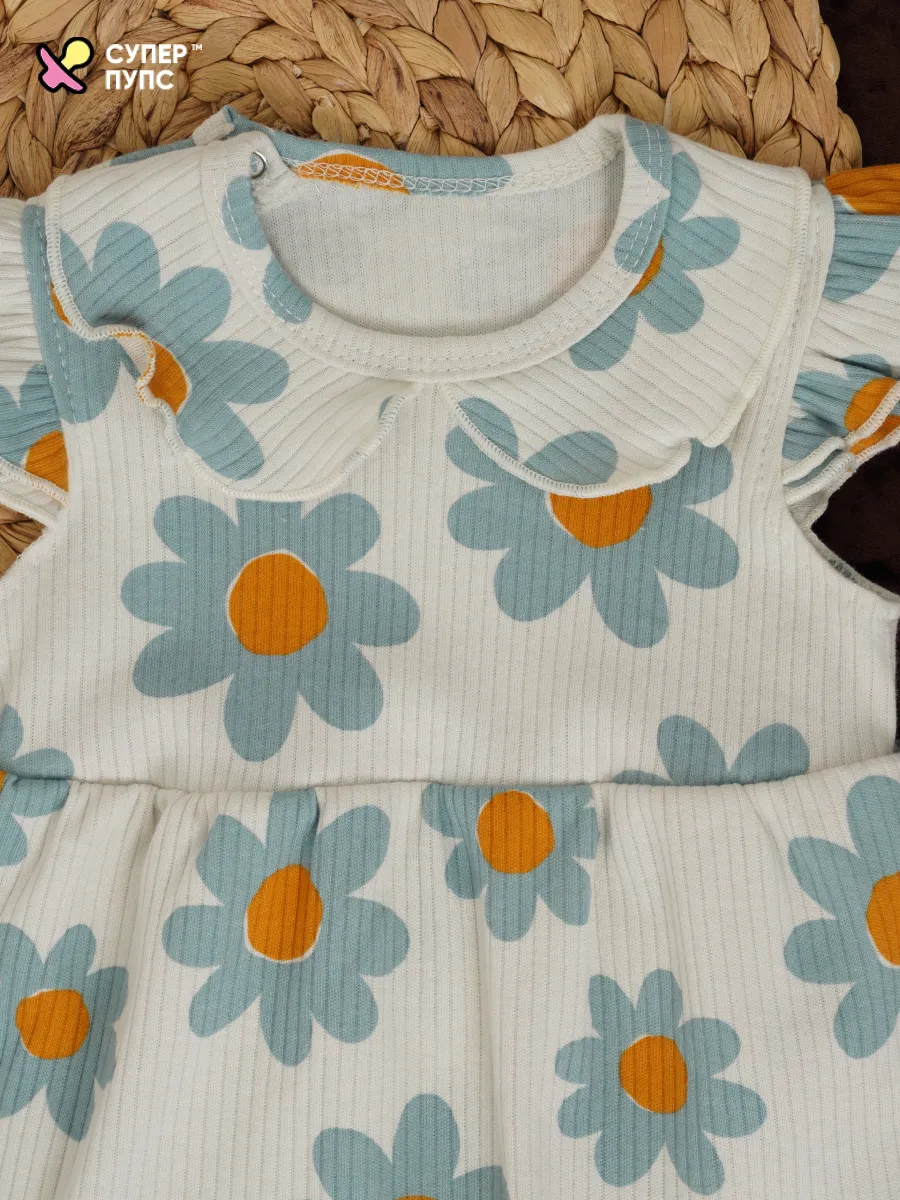 Боди-платье Супер Пупс бд/платье/2крыл/ромашка - фото 8