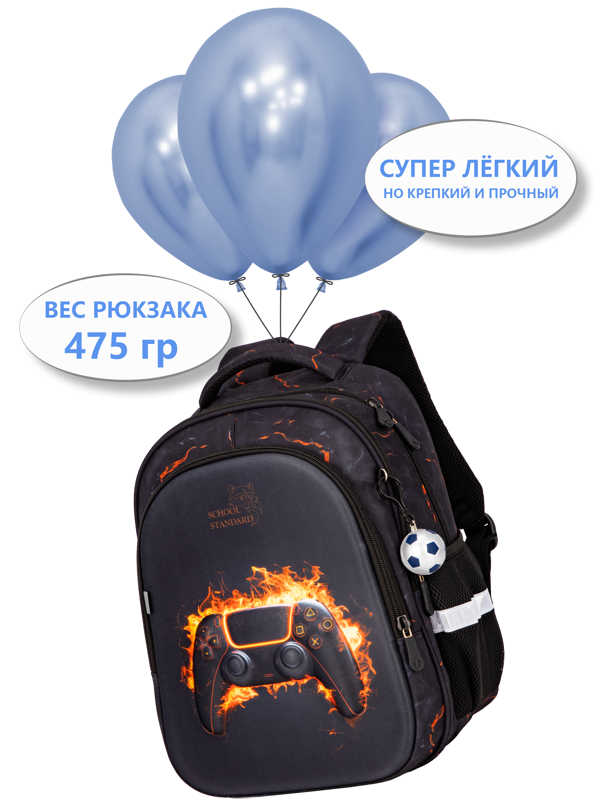 Рюкзак School Stantard анатомическая спинка + брелок - фото 11