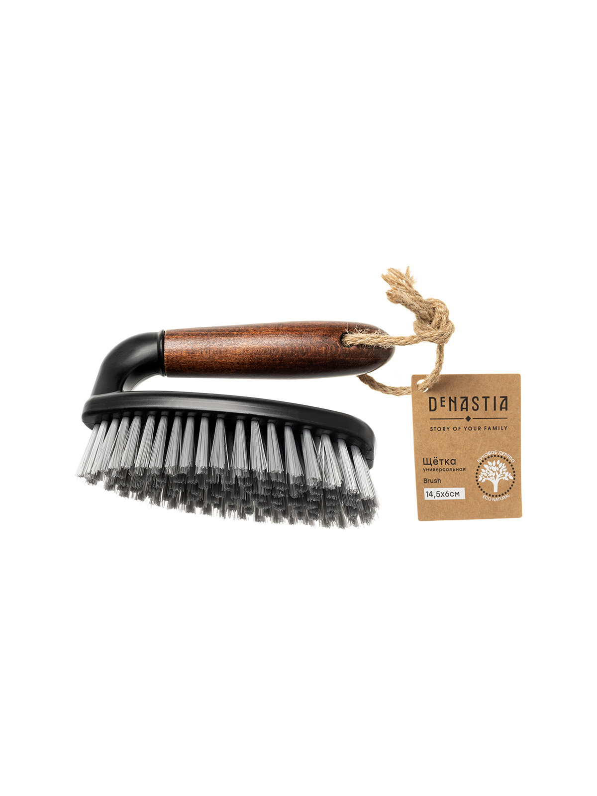 Щётка универсальная DeNASTIA Dark wood 14,5x6,3x10 см ручка из бука L000046 - фото 4
