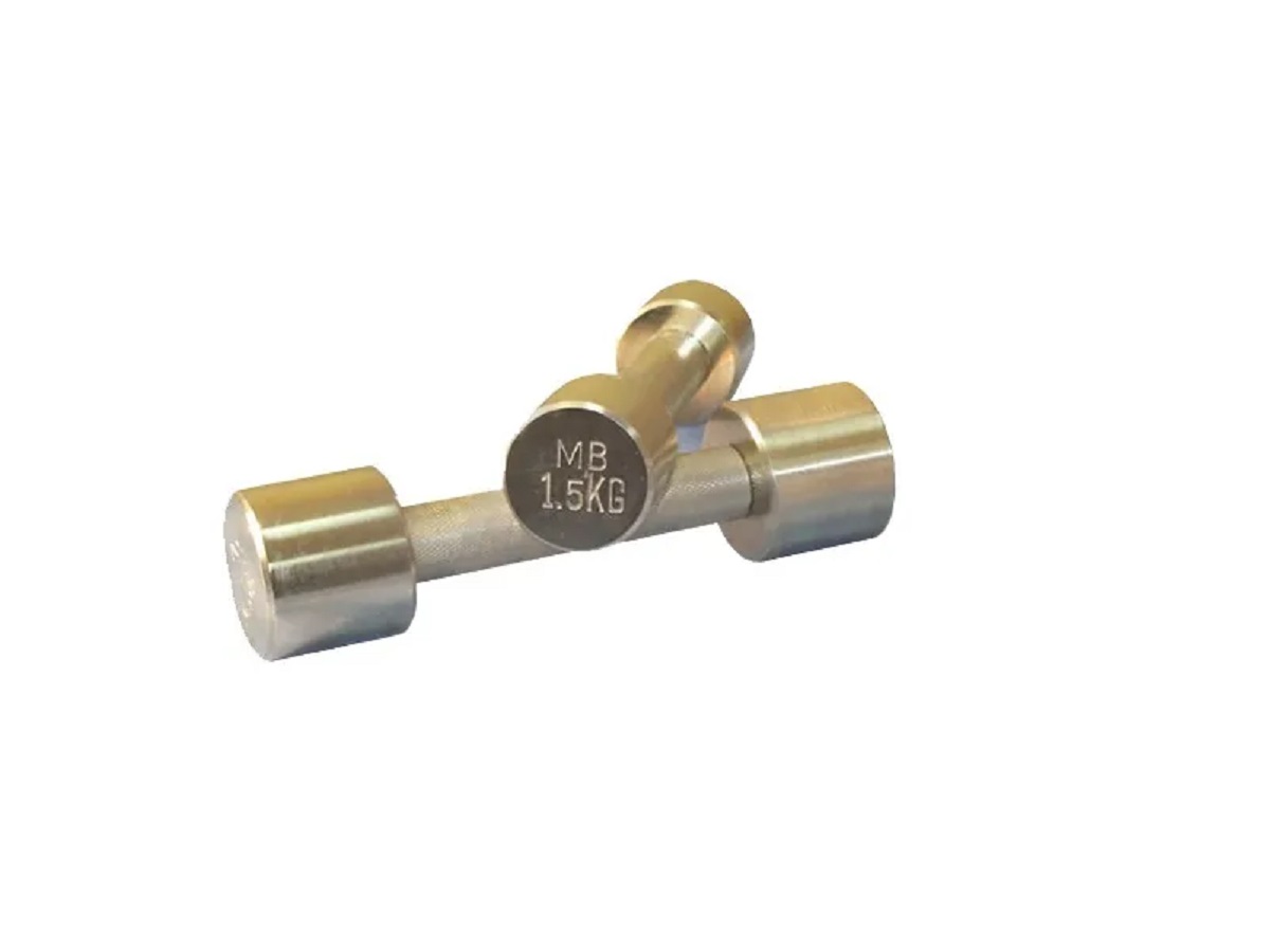 Гантель MbBarbell Фитнесс неразборная 1,5 кг хром - фото 1