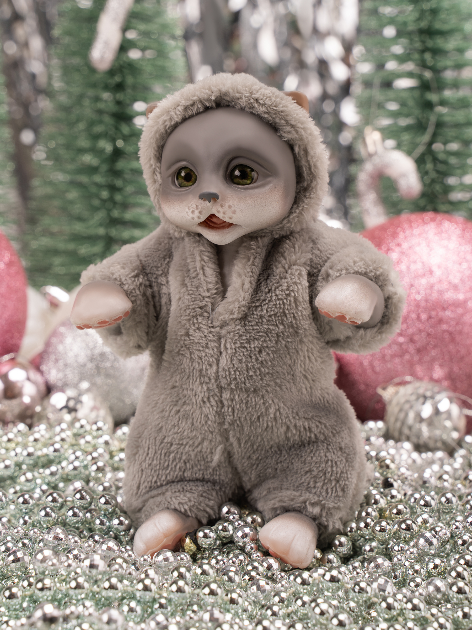 Кукла мини Magic Manufactory Magic Pets Кот реборн серый высота 19 см 4631175965861 - фото 27