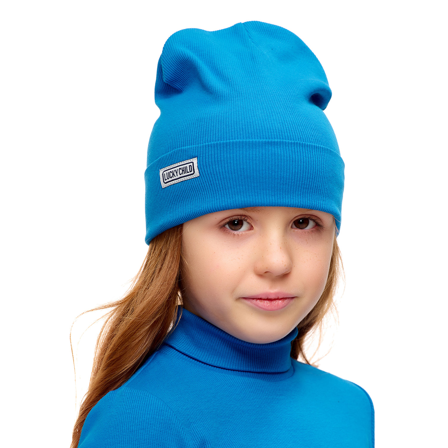 Шапка Lucky Child 77-9/васильковый/2-12 - фото 8