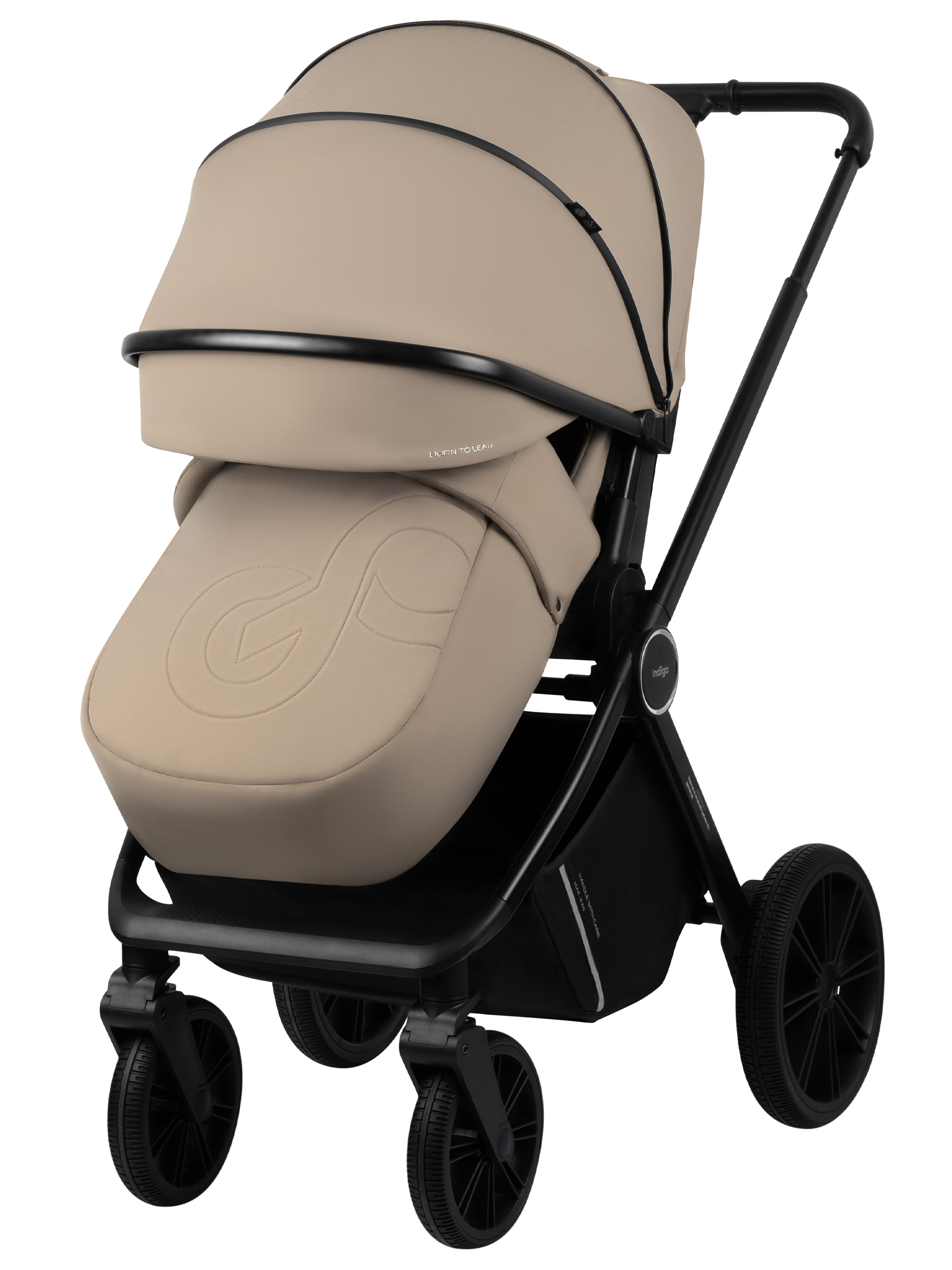 Коляска 2в1 Indigo Sting бежевый - фото 9