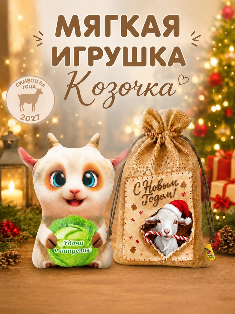 Мягкая игрушка Штучки к которым тянутся ручки коза - фото 1