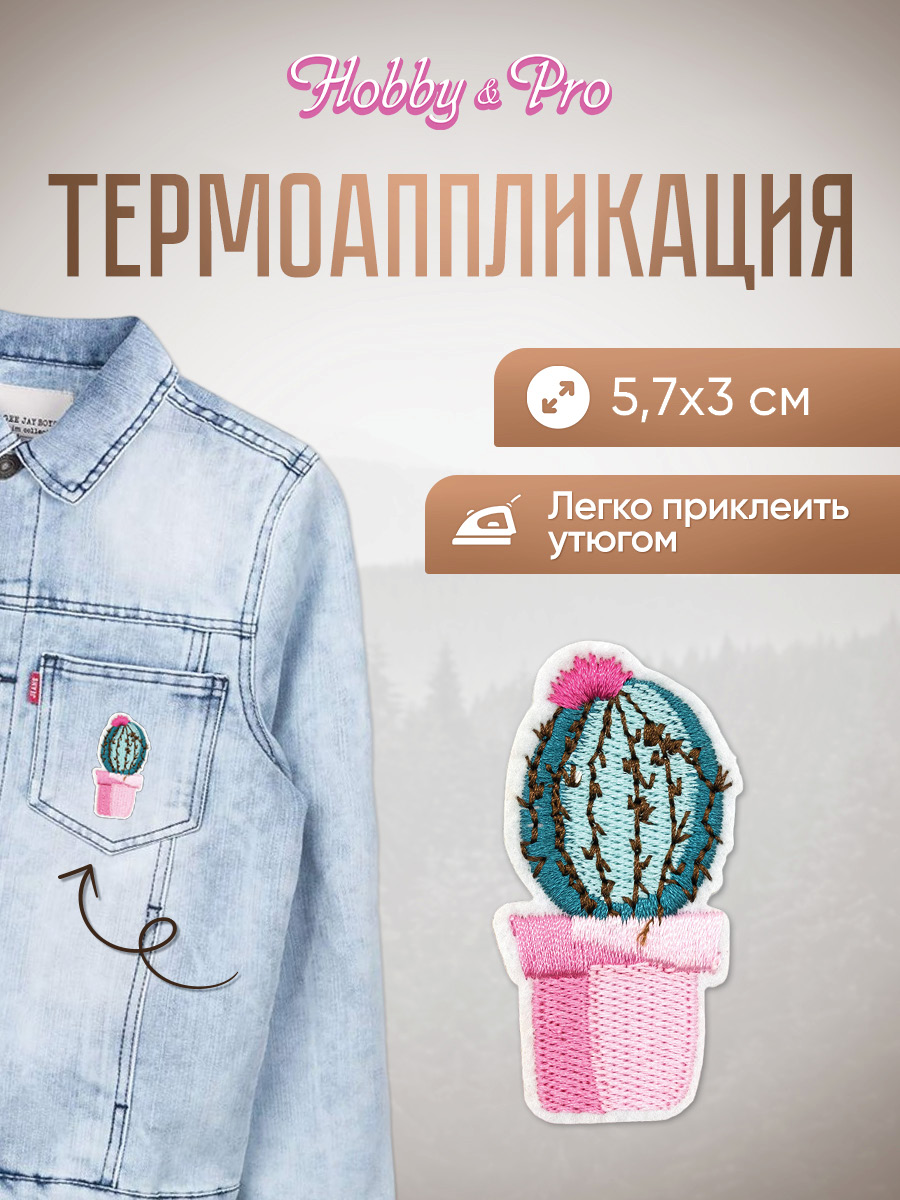 Набор для творчества Hobby Pro термоаппликация Кактус с цветком - фото 1