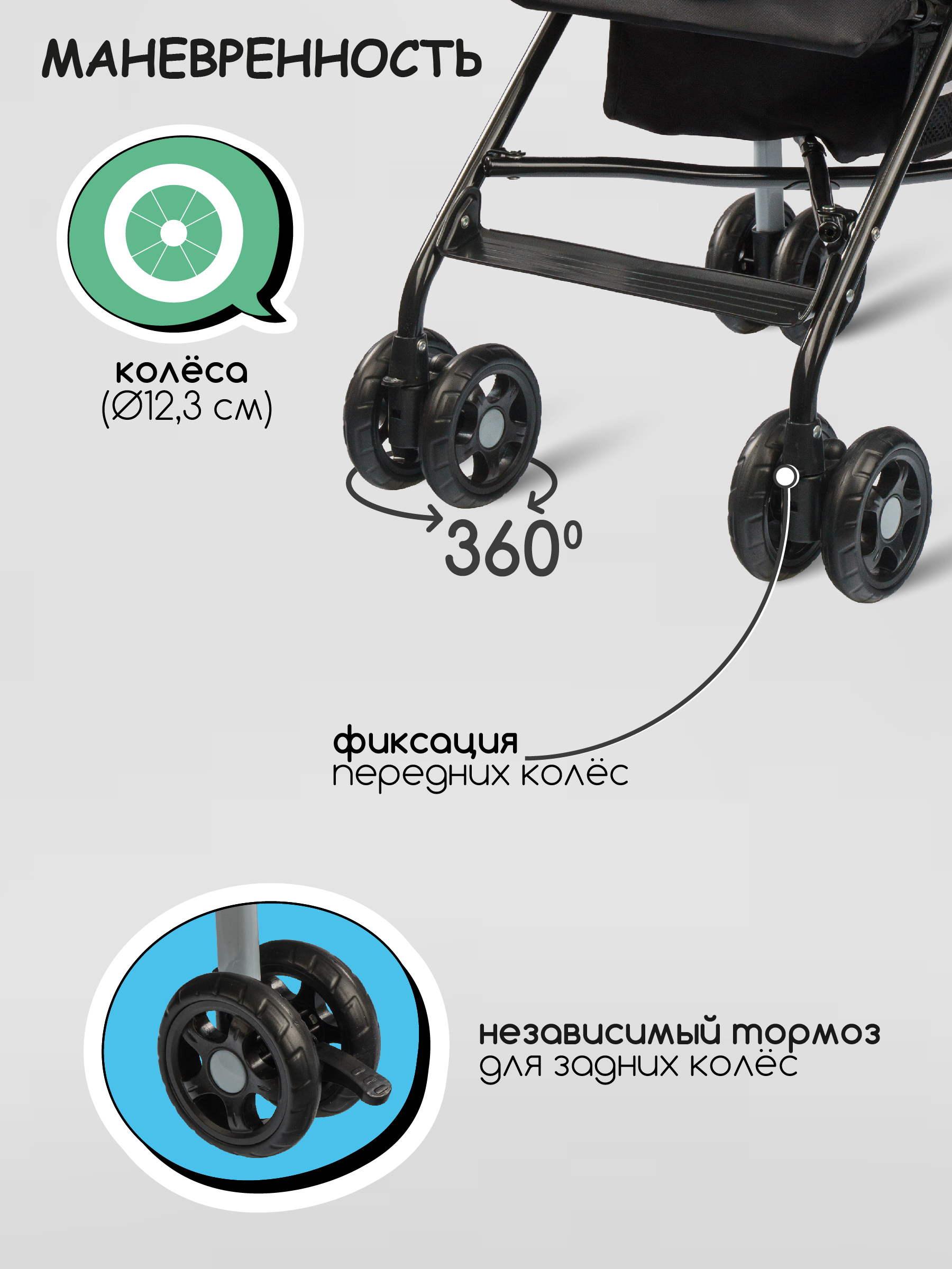 Коляска прогулочная Indigo Bono серый - фото 6