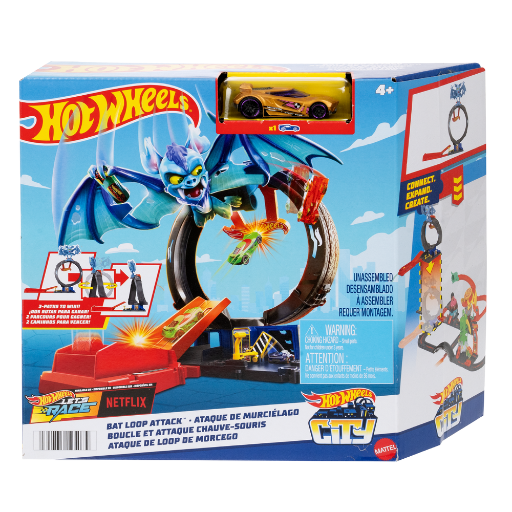 Трек Hot Wheels City Bat Loop Attack HTN78 - фото 2