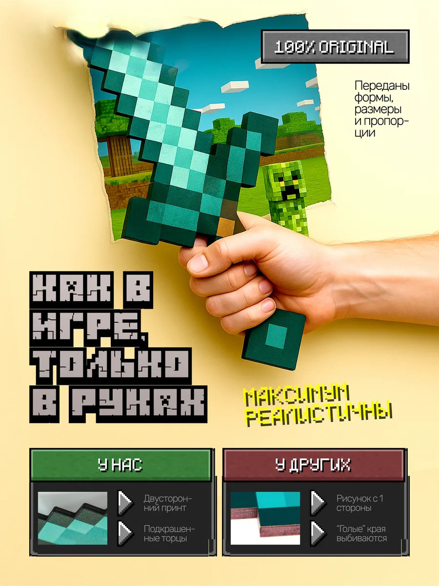 Набор игровой Fanzo Store Алмазное оружие minecraft 5шт - фото 13
