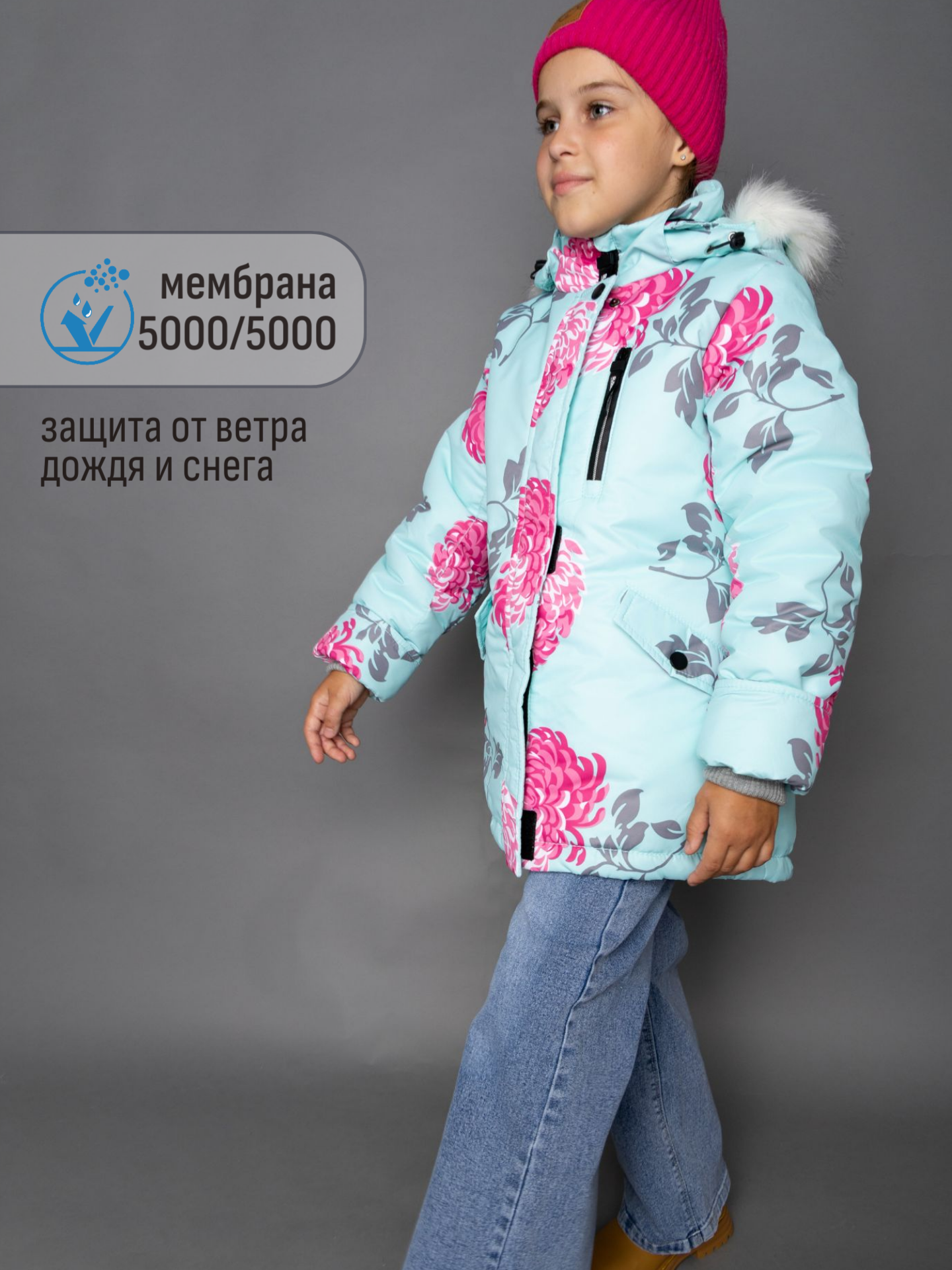 Куртка Rusland куртка пионы бирюза - фото 6