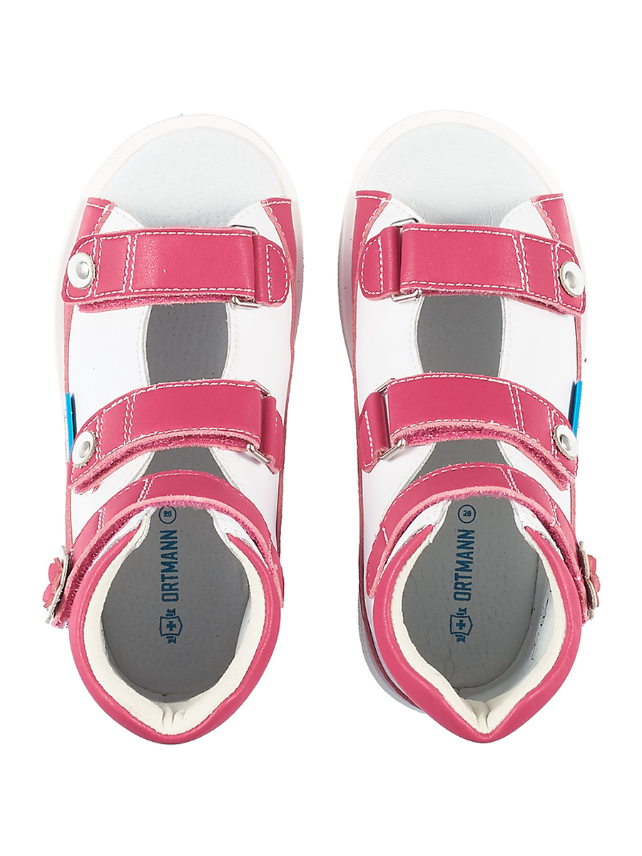 Сандалии ORTMANN kids 7.35_Etna_белый/красный принт - фото 3