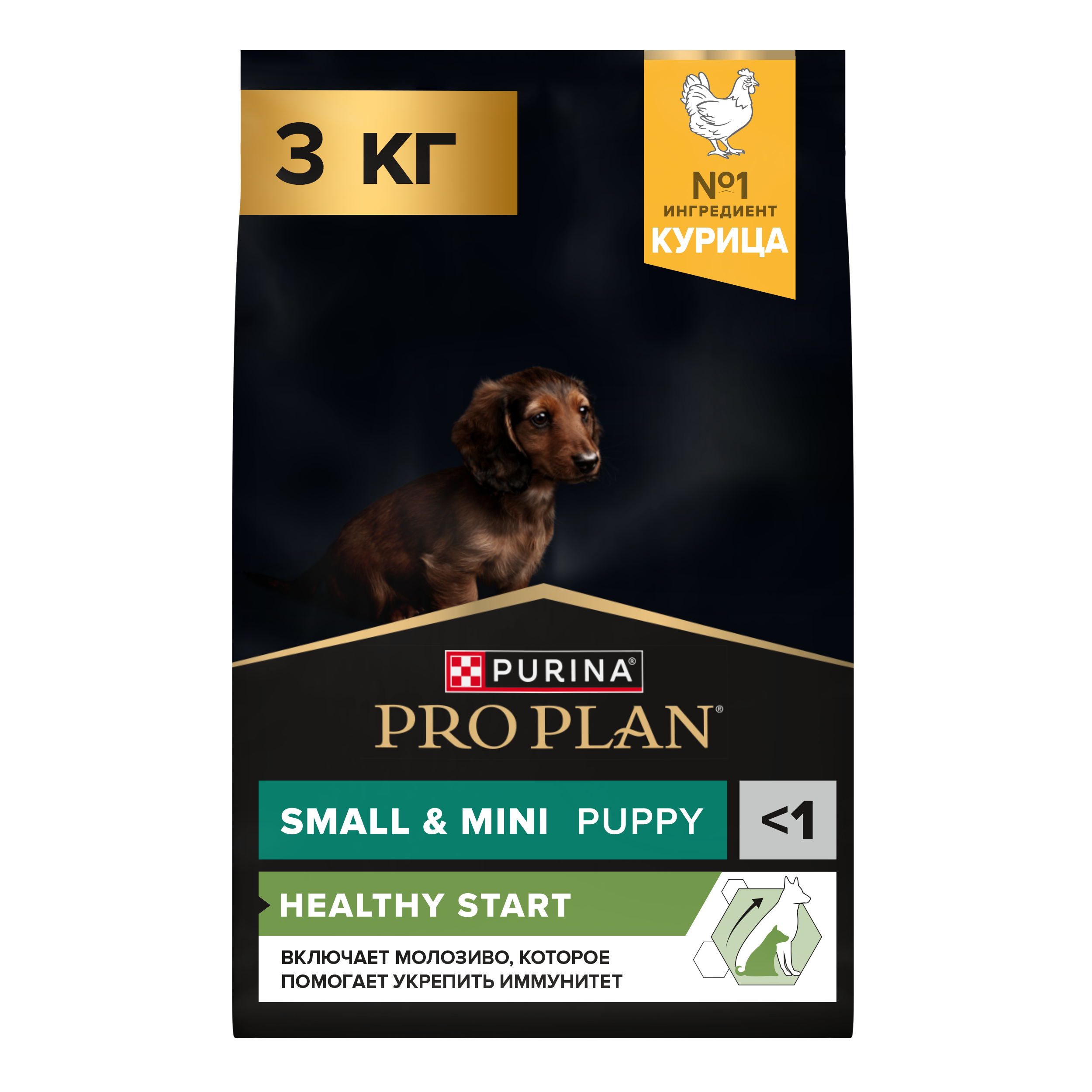 Корм сухой для щенков PRO PLAN HEALTHY START 3 кг с курицей для мелких и карликовых пород - фото 1
