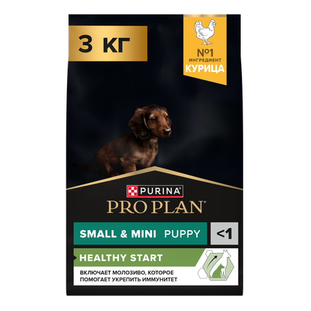 Корм сухой для щенков PRO PLAN HEALTHY START 3 кг с курицей для мелких и карликовых пород