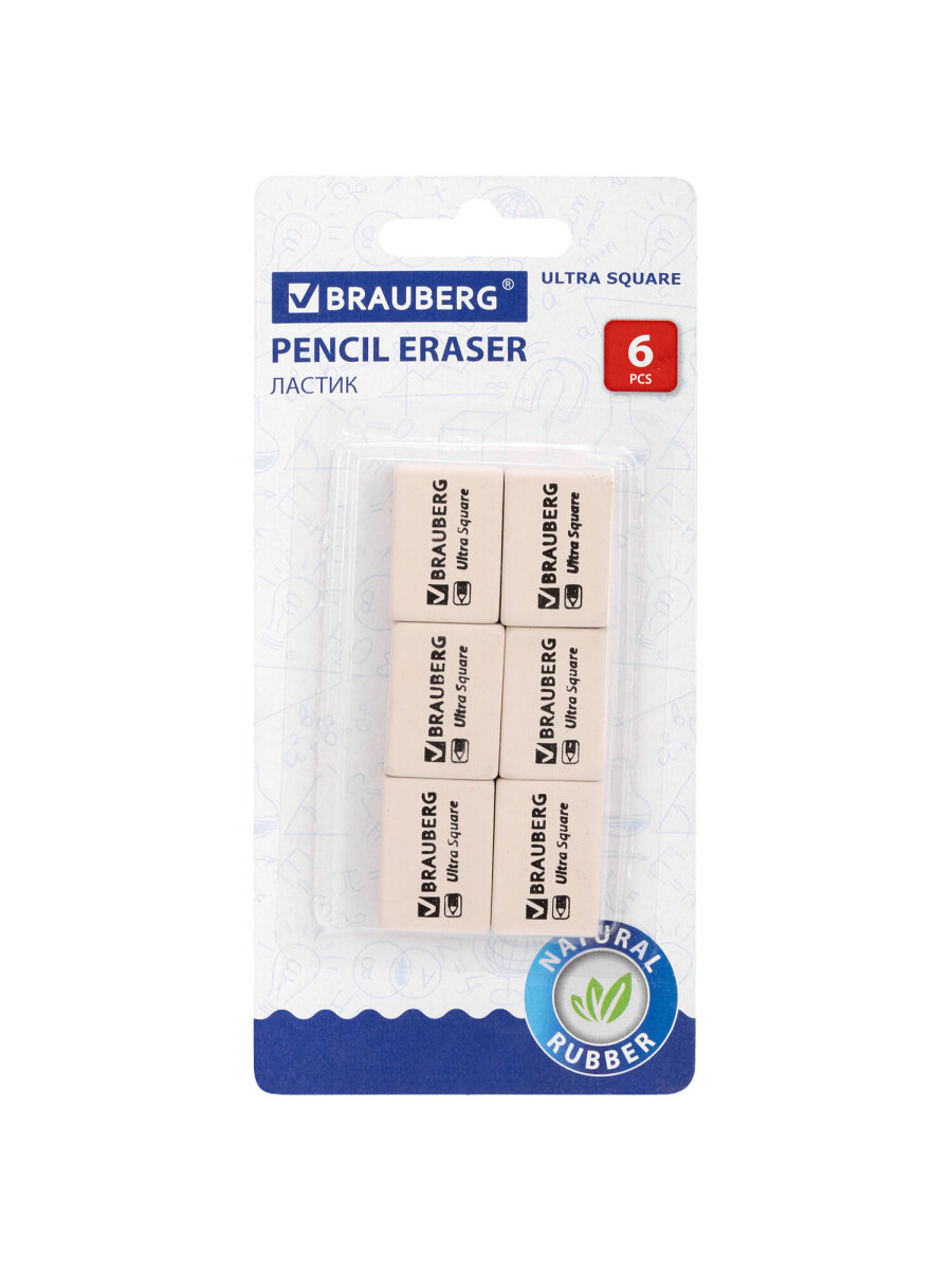 Ластик Brauberg Ultra Square 6 шт. - фото 7