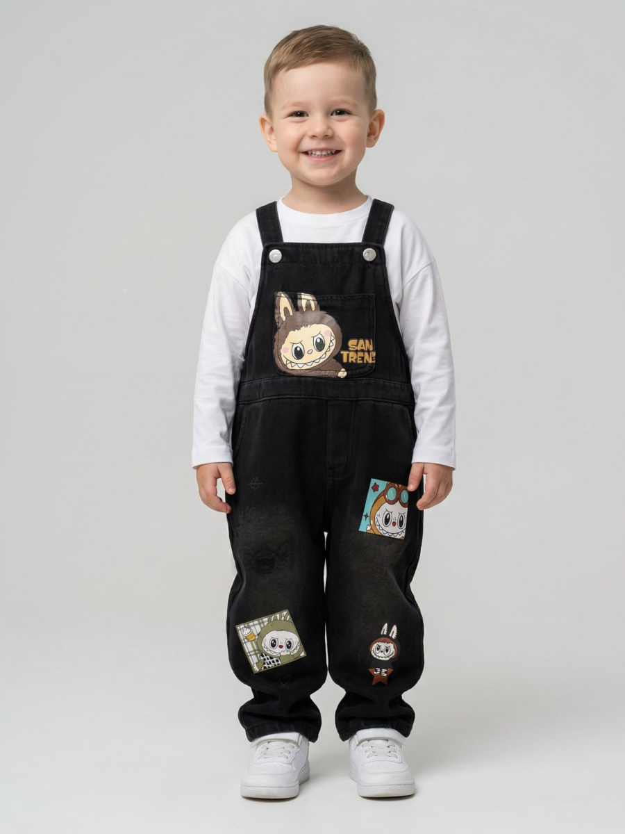 Полукомбинезон iUkoworld Полукомбинезон джинсовый детский на флисе - фото 3